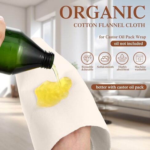 30 عبوة من الفانيلا القطنية العضوية لحزمة زيت الخروع غير المبيضة القابلة لإعادة الاستخدام، غلاف زيت الخروع المهدئ، ضغط حراري ناعم وعالي الامتصاص لمفاصل الكبد والبطن والمناطق الأخرى in Kuwait