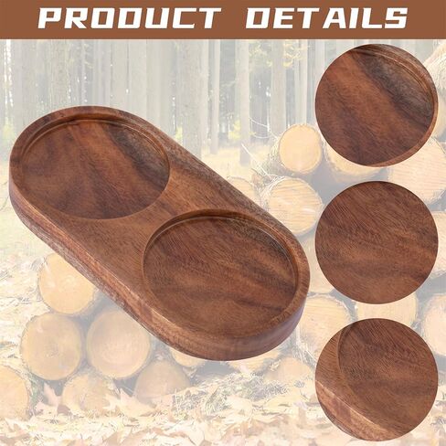 صينية مطحنة الملح والفلفل من JORGTRAY، (القطر الداخلي 2.48 بوصة) حامل مطحنة فلفل من خشب السنط وتخزين يناسب العديد من المطاحن والهزازات، وإكسسوارات المطبخ in Kuwait