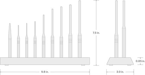 TEKTON Punch Set with Walnut Block (18-Piece) | 66564 | Made in USA in Saudi Arabia