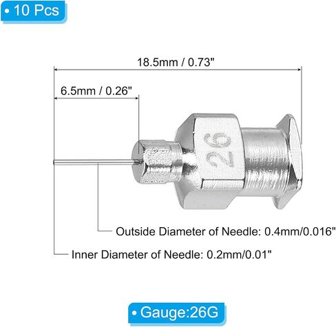 PATIKIL Bent Blunt Tip Dispensing Needle 26G, 10 Pcs 0.26 Inch Stainless Steel Liquid Dispenser Bent Flow Needles with Lure Lock for Refilling Liquid Inks Adhesives Glue in Saudi Arabia