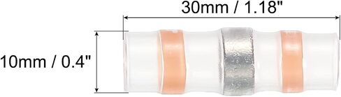 MECCANIXITY Solder Seal Wires Heat Shrink Butt Connectors 100pcs 10-8 AWG Orange Waterproof Wire Crimp for Marine, Cable, Wiring in Saudi Arabia