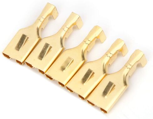 100Pcs Blade Connector Female Spade 7.8mm Female Spade Crimp Terminal Connector Brass Plug and Pull Type Connector Terminal 7.8mm for Machinery Electricity Railway in Saudi Arabia