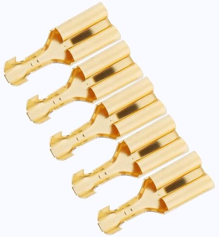 100Pcs Blade Connector Female Spade 7.8mm Female Spade Crimp Terminal Connector Brass Plug and Pull Type Connector Terminal 7.8mm for Machinery Electricity Railway in Saudi Arabia