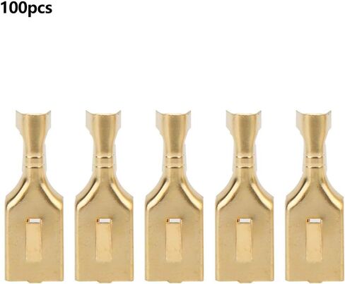 100Pcs Blade Connector Female Spade 7.8mm Female Spade Crimp Terminal Connector Brass Plug and Pull Type Connector Terminal 7.8mm for Machinery Electricity Railway in Saudi Arabia