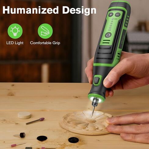 أداة جينور الدوارة اللاسلكية مع ظرف بدون مفتاح، مجموعة أدوات دوارة بقوة 8 فولت مع 153 قطعة من الملحقات، بطارية قابلة لإعادة الشحن 2 أمبير، 5 سرعات 30000 دورة في الدقيقة كحد أقصى للصنفرة والحفر والقطع والتلميع والحرف اليدوية in Kuwait