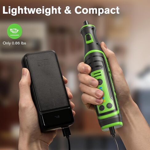 أداة جينور الدوارة اللاسلكية مع ظرف بدون مفتاح، مجموعة أدوات دوارة بقوة 8 فولت مع 153 قطعة من الملحقات، بطارية قابلة لإعادة الشحن 2 أمبير، 5 سرعات 30000 دورة في الدقيقة كحد أقصى للصنفرة والحفر والقطع والتلميع والحرف اليدوية in Kuwait