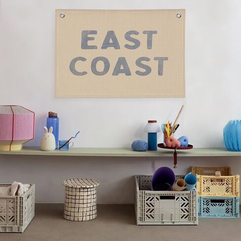 Blue Dorm Decor, Coastal Cowgirl Canvas Banner, Coastal Cowgirl Room Decor, Cowgirl Bedroom Decor, Western Room Decor for Teen Girls, East Coast Wall Hanging Banner Flag in Saudi Arabia