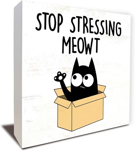 Funny Cat Bathroom Shelf Decor, Black And White Cat Bathroom Decor, Can I Interest You In A Napkin, Wood Box Sign Block for Home Farmhouse Decor for Bathroom Shelf Tabletop Decor, Cat Mom Gifts, 5 x 5 Inches in Saudi Arabia