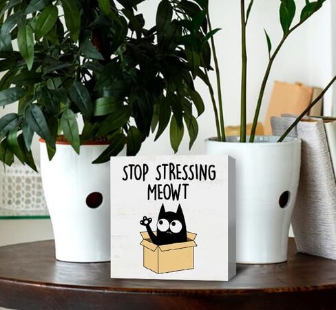 Funny Cat Bathroom Shelf Decor, Black And White Cat Bathroom Decor, Can I Interest You In A Napkin, Wood Box Sign Block for Home Farmhouse Decor for Bathroom Shelf Tabletop Decor, Cat Mom Gifts, 5 x 5 Inches in Saudi Arabia