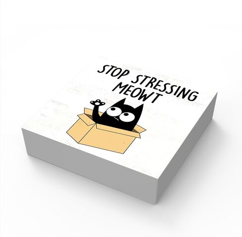 Funny Cat Bathroom Shelf Decor, Black And White Cat Bathroom Decor, Can I Interest You In A Napkin, Wood Box Sign Block for Home Farmhouse Decor for Bathroom Shelf Tabletop Decor, Cat Mom Gifts, 5 x 5 Inches in Saudi Arabia