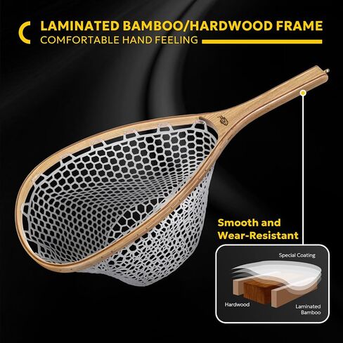 SF Fly Fishing Landing Net Soft Rubber Mesh Trout Net Catch and Release Net in Saudi Arabia