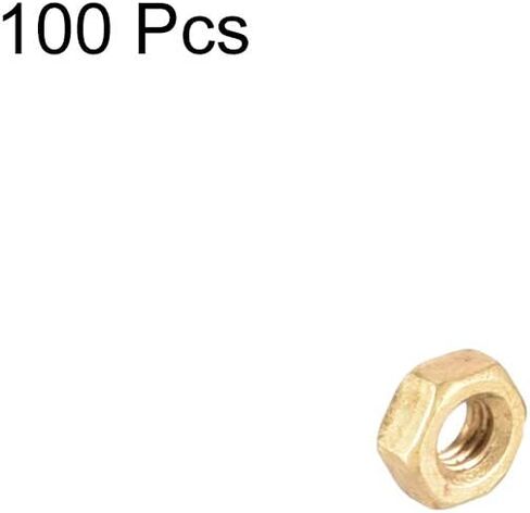 uxcell Hex Nuts, M3x0.5mm Metric Coarse Thread Hexagon Nut, Brass, Pack of 100 in Saudi Arabia