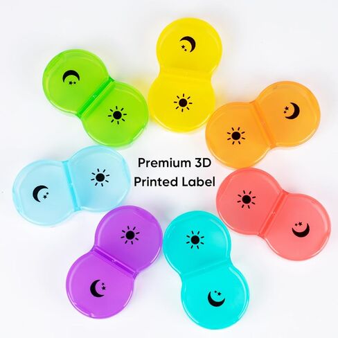 منظم حبوب منع الحمل من آم بي إم 7 أيام، مرتين في اليوم، صندوق حبوب أسبوعي كبير، صناديق حبوب ومنظم مرتين في اليوم in Kuwait