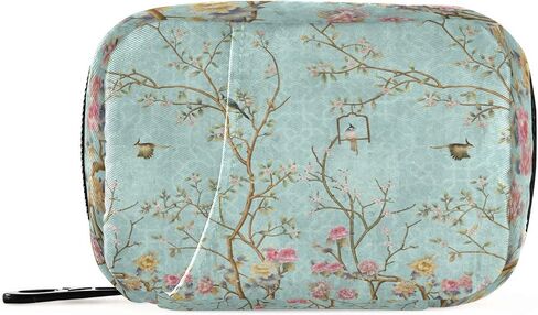 Naanle Pill Case Flower Birds Pill Box 7 Day Pill Case حقيبة السفر حبوب منع الحمل حقيبة منظم مع سحاب حالة أسبوعية محمولة حجم صغير لحامل مكملات الفيتامينات in Saudi Arabia