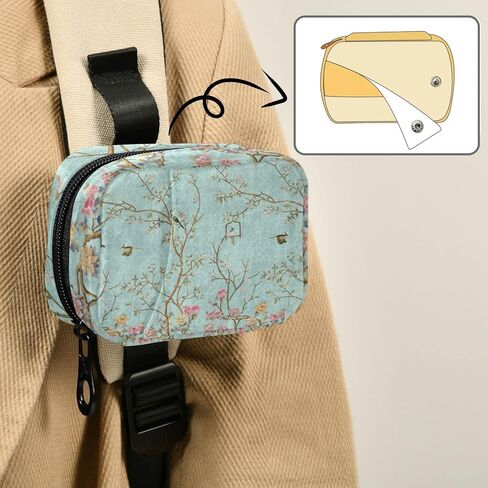 Naanle Pill Case Flower Birds Pill Box 7 Day Pill Case حقيبة السفر حبوب منع الحمل حقيبة منظم مع سحاب حالة أسبوعية محمولة حجم صغير لحامل مكملات الفيتامينات in Saudi Arabia