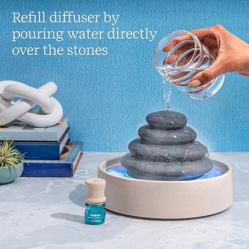 Lifelines Stacking Stones Diffuser - Featuring Mesmerizing Mist & Beautiful Aromas - Calming Sensory Oasis - 100% Pure Essential Oils & Sustainably Sources Botanicals - Natural - 3ML in Saudi Arabia
