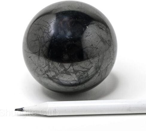 Shungite Club Shungite Sphere Polished Crystal Ball Healing Stone from Karelia (30 mm) Meditation, Home Decor in Kuwait