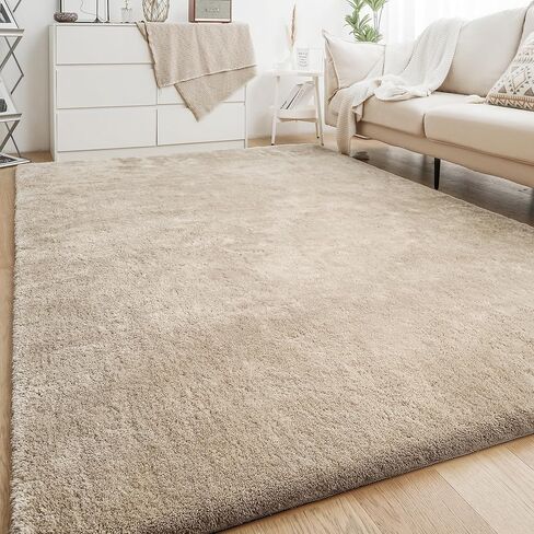 H.VERSAILTEX Area Rugs for Living Room 5x7 Feet Fluffy Shag Large Fuzzy Plush Soft Throw Rug, Modern Large Shaggy Floor Big Carpets for Bedroom, Kids Home Decor Aesthetic, Nursery, French Oak in Kuwait
