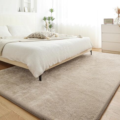 H.VERSAILTEX Area Rugs for Living Room 5x7 Feet Fluffy Shag Large Fuzzy Plush Soft Throw Rug, Modern Large Shaggy Floor Big Carpets for Bedroom, Kids Home Decor Aesthetic, Nursery, French Oak in Kuwait