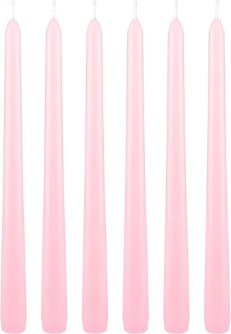 Mega Candles 6 pcs Unscented Pink Taper Candle, Hand Poured Wax Candles 10 Inch x 7/8 Inch, Home Décor, Wedding Receptions, Baby Showers, Birthdays, Celebrations, Party Favors & More in Saudi Arabia