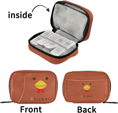 Naanle Valentines Dachshund Dog Pill Box 7 Day Pill Case Bag Travel Pill Organizer Bag with Zipper Portable Weekly Case Compact Size Pill Bag for Vitamin Supplement Holder in Kuwait