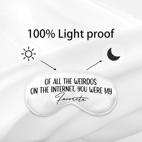 Kdqua of All The Weirdos on The Internet You were My Favorite Eye Mask for Girlfriend Boyfriend, Online Dating Couple Gifts for Him Her Silk Adjustable Blackout Eye Mask for Sleeping Sleep Mask in Kuwait