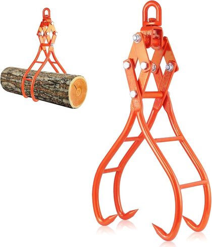 20" Log Tongs Loads Up to 110 lbs 2 Claw Skidding Tongs Non-Slip Grip Loading Capacity, Log Lifting, Handling, Dragging & Carrying Tool, Orange in Kuwait