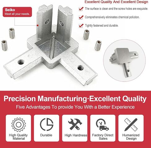 مجموعة موصلات الألومنيوم 230 قطعة من Hilitchi تتضمن دعامة زاوية، ودعامة زاوية نهاية ثلاثية الاتجاهات، وصامولة على شكل حرف T، ومسمار لولبي بزر ذو حواف لسلسلة 2020 من الألومنيوم in Saudi Arabia