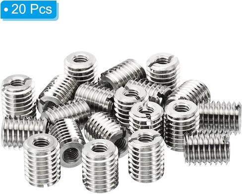 محولات خيط PATIKIL كم تقليل الجوز، 20 قطعة M12x1.75 ذكر إلى M6x1 أنثى إصلاح إدراج الجوز المسمار المخفض قفل الفولاذ المقاوم للصدأ 15 مم in Saudi Arabia