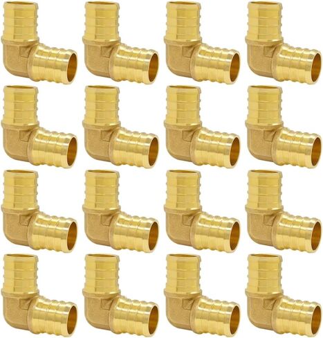 Hoashing 16 قطعة 3/4 بوصة 90 درجة الكوع PEX تركيب وصلات تجعيد نحاسية صلبة لخرطوم أنابيب PEX in Kuwait