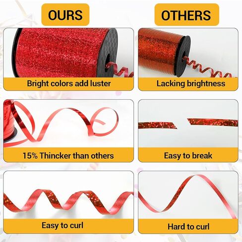 Foeipy Gold Curling Ribbon, 500 Yard Glitter Gold Ribbon, Shiny Metallic Curling Ribbon for Gift Wrapping, Party Decoration, Balloon Ribbon, Balloon String, Florist Flower Ribbon(1 Roll) in Kuwait