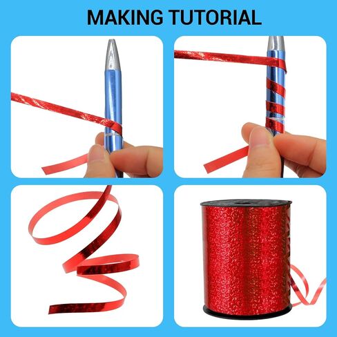 Foeipy Gold Curling Ribbon, 500 Yard Glitter Gold Ribbon, Shiny Metallic Curling Ribbon for Gift Wrapping, Party Decoration, Balloon Ribbon, Balloon String, Florist Flower Ribbon(1 Roll) in Kuwait