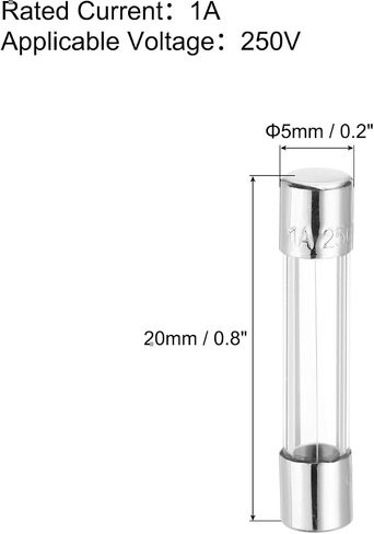 MECCANIXITY 3.15A 250V Glass Fuse 5x20mm Time Delay Fuse UL المدرجة فيوز ضربة بطيئة للأجهزة المنزلية (حزمة من 20) in Kuwait