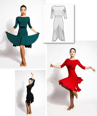 SCGGINTTANZ G3028 latin ballroom dance professional double sided wearable design swing dress in Saudi Arabia