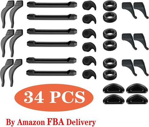 34PCS Eyeglasses Retainers Silicone Glasses Temple Holders Anti-slip Protectors Comfort Eyewear Spectacle Stay Put Glasses Stoppers Ear Grip Hooks… (Eyeglasses Retainers-34PCS-Black) in Saudi Arabia