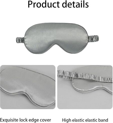 4 Pack Silk Eye Mask,Ultra Soft Satin Sleep Masks for Men & Women,Shading Effect, Zero Pressure and Eco-Friendly, Perfect for Sleeping & Traveling(gray, pink, blue, and yellow). in Kuwait