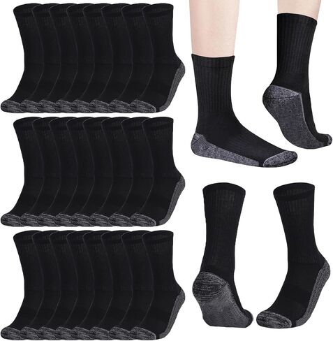 20 Pairs Crew Athletic Socks for Women Moisture Wicking Cushion Crew Socks for Sport Running Traveling in Kuwait