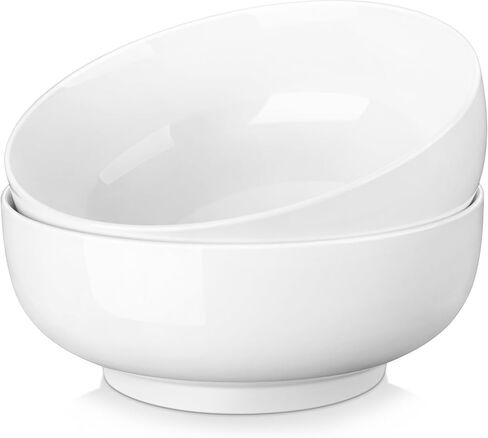 MALACASA Serving Bowls, 114 OZ(10") Extra Large Salad Bowls Set of 2, Porcelain White Serving Bowls for Salad, Soup, Pasta and Dinner, Large Ceramic Bowl Set for Entertaining, Series REGULAR in Saudi Arabia