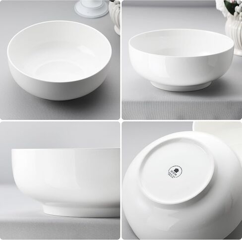 MALACASA Serving Bowls, 114 OZ(10") Extra Large Salad Bowls Set of 2, Porcelain White Serving Bowls for Salad, Soup, Pasta and Dinner, Large Ceramic Bowl Set for Entertaining, Series REGULAR in Saudi Arabia