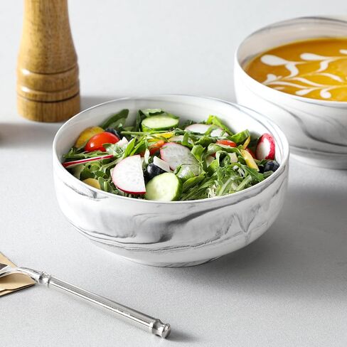 MALACASA Serving Bowls, 114 OZ(10") Extra Large Salad Bowls Set of 2, Porcelain White Serving Bowls for Salad, Soup, Pasta and Dinner, Large Ceramic Bowl Set for Entertaining, Series REGULAR in Saudi Arabia