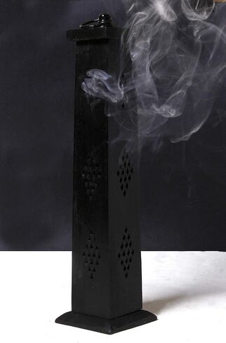 Wooden Black Incense Tower Cone Burner Stand Holder Ash Catcher Home Decor Utilities & Accessories | Wood Incense Stick Burner in Saudi Arabia