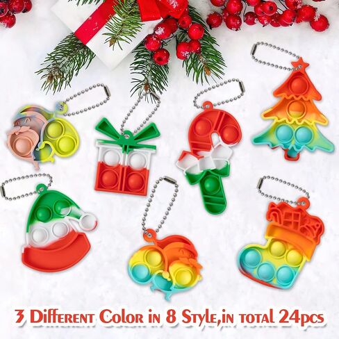 AMUHUA Halloween Party Favors for Kids - 24pcs Halloween Mini Push Pop Keychain Fidget Toys Ghost Pumpkin Witch Hat with Tags for Kids Halloween Gifts Goodies Bag Fillers in Kuwait