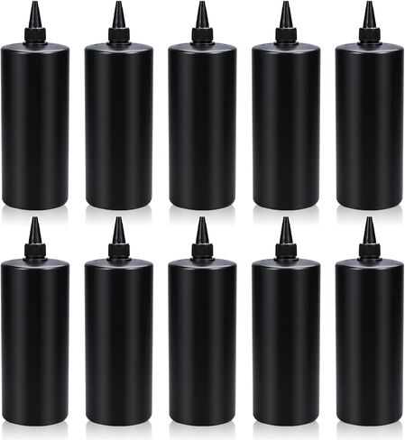 Black Plastic Squeeze Dispensing Bottles Glue Bottle Light-proof Sealed Plastic Bottle With Caps, For DIY Crafts, Glue, Liquids (34oz 10 Ppack) in Saudi Arabia