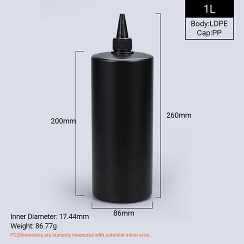 Black Plastic Squeeze Dispensing Bottles Glue Bottle Light-proof Sealed Plastic Bottle With Caps, For DIY Crafts, Glue, Liquids (34oz 10 Ppack) in Saudi Arabia