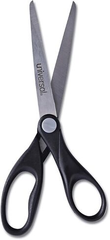 Universal UNV92008 7 in. Long 3 in. Cut Length Stainless Steel Pointed Tip Office Scissors - Black Straight Handle in Saudi Arabia