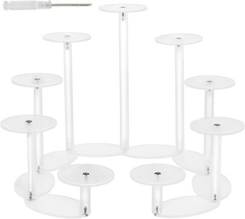 Faddare Acrylic Display Stand, 9 Tier Transformable Perfume Organizers and Storage Display Stand/Risers for Cupcake Dessert, Conutertop Desktop for Decoration and Organizer (Clear) in Saudi Arabia