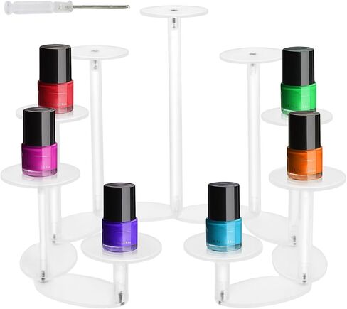 Faddare Acrylic Display Stand, 9 Tier Transformable Perfume Organizers and Storage Display Stand/Risers for Cupcake Dessert, Conutertop Desktop for Decoration and Organizer (Clear) in Saudi Arabia