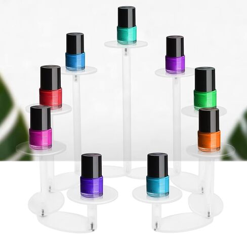 Faddare Acrylic Display Stand, 9 Tier Transformable Perfume Organizers and Storage Display Stand/Risers for Cupcake Dessert, Conutertop Desktop for Decoration and Organizer (Clear) in Saudi Arabia
