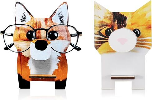 حامل نظارات خشبي، قطعتين على شكل حيوان (البطريق، الكسلان)، حامل عرض مزخرف لتنظيم المنزل in Kuwait