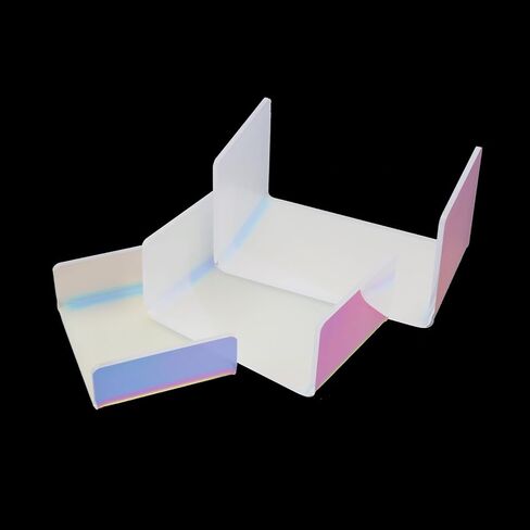 Crapyt 2 SET Iridescent Acrylic Display Risers Rainbow Acrylic Display Stands Acrylic Display Risers for Small Jewelry, Ornaments, Dolls 5.2"×3.03"×2.99" Colorful in Saudi Arabia